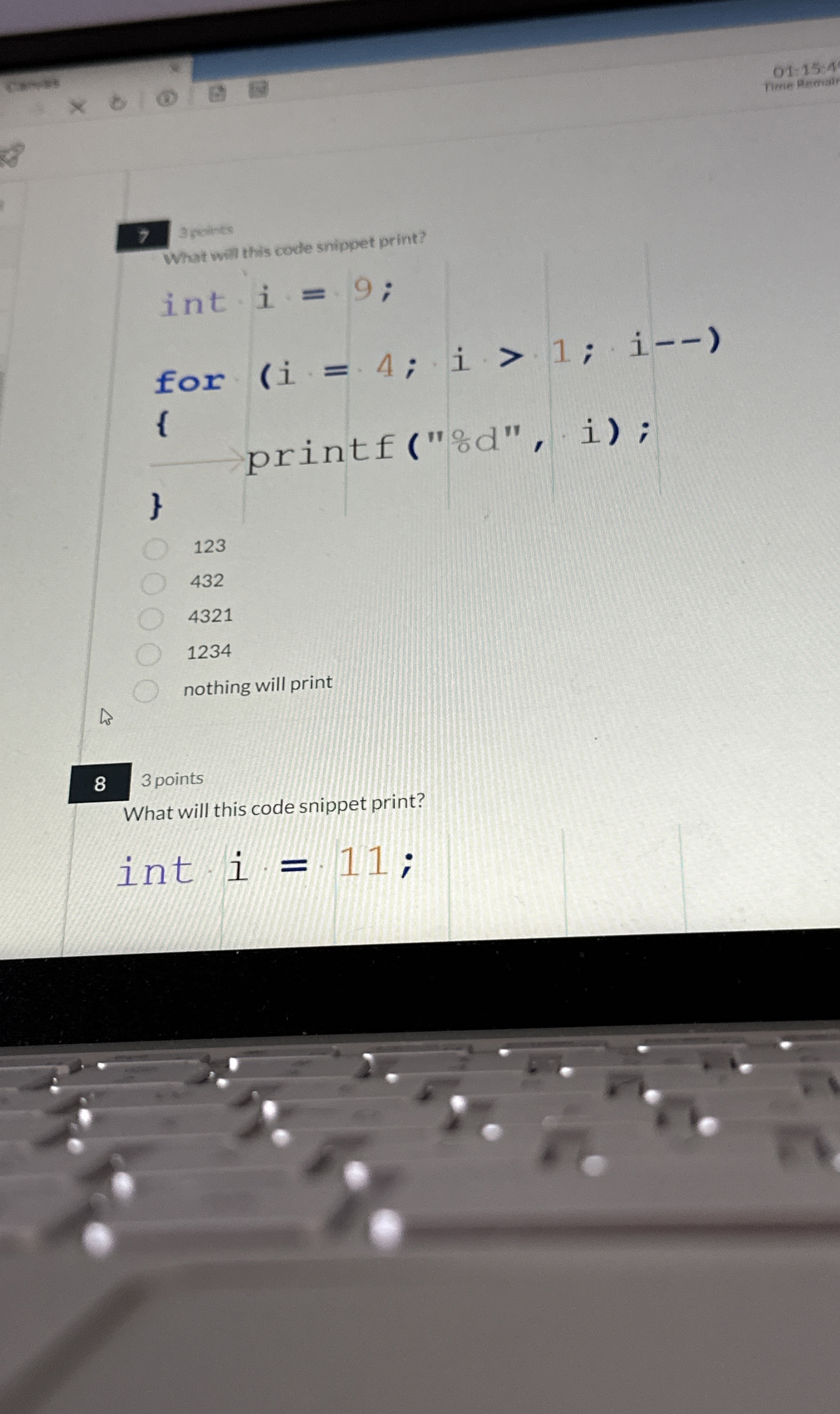 7 Braines What will this code snippet print? int