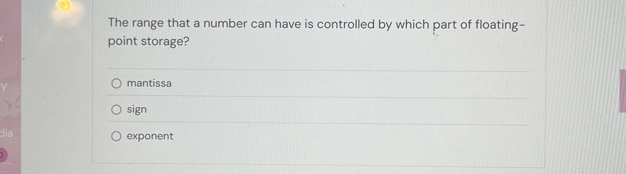 The range that a number can have is controlled by