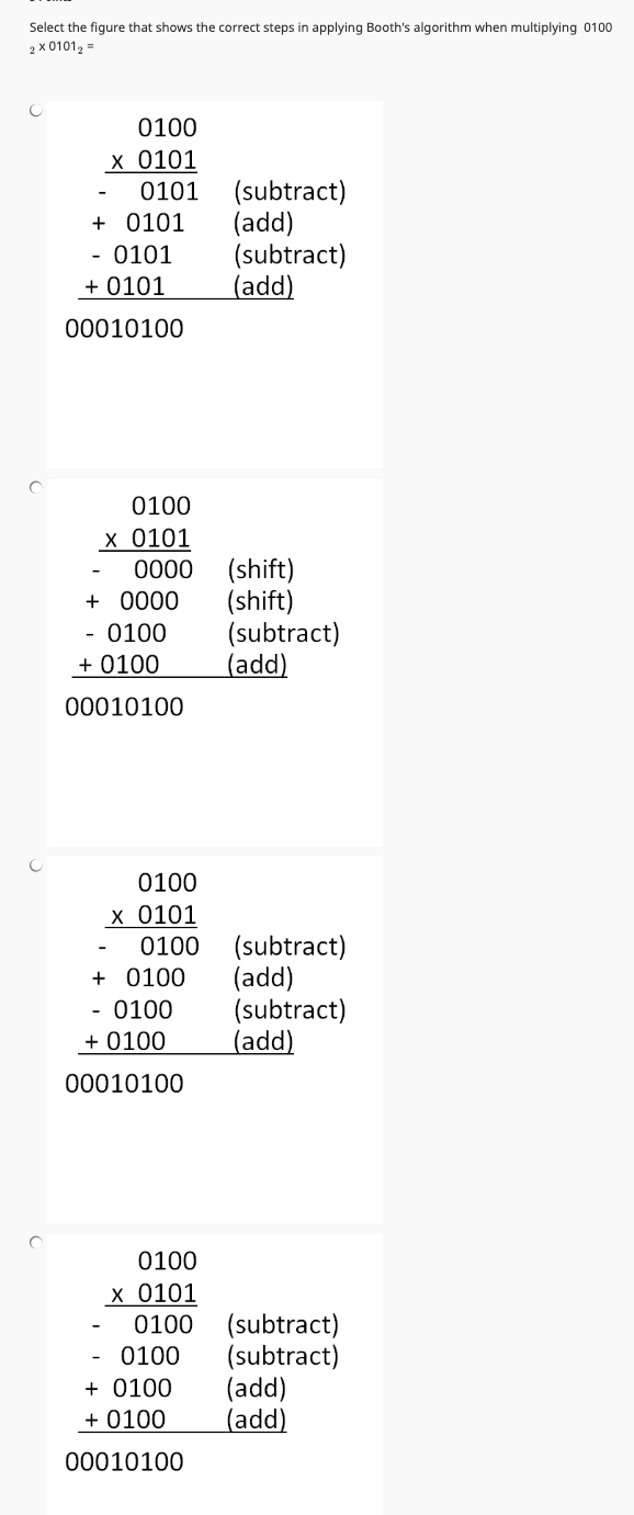 Select the figure that shows the correct steps in