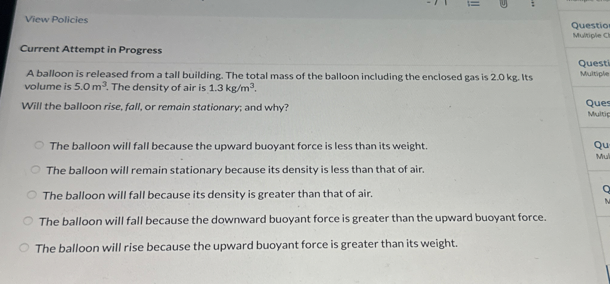 View Policies Current Attempt in Progress A