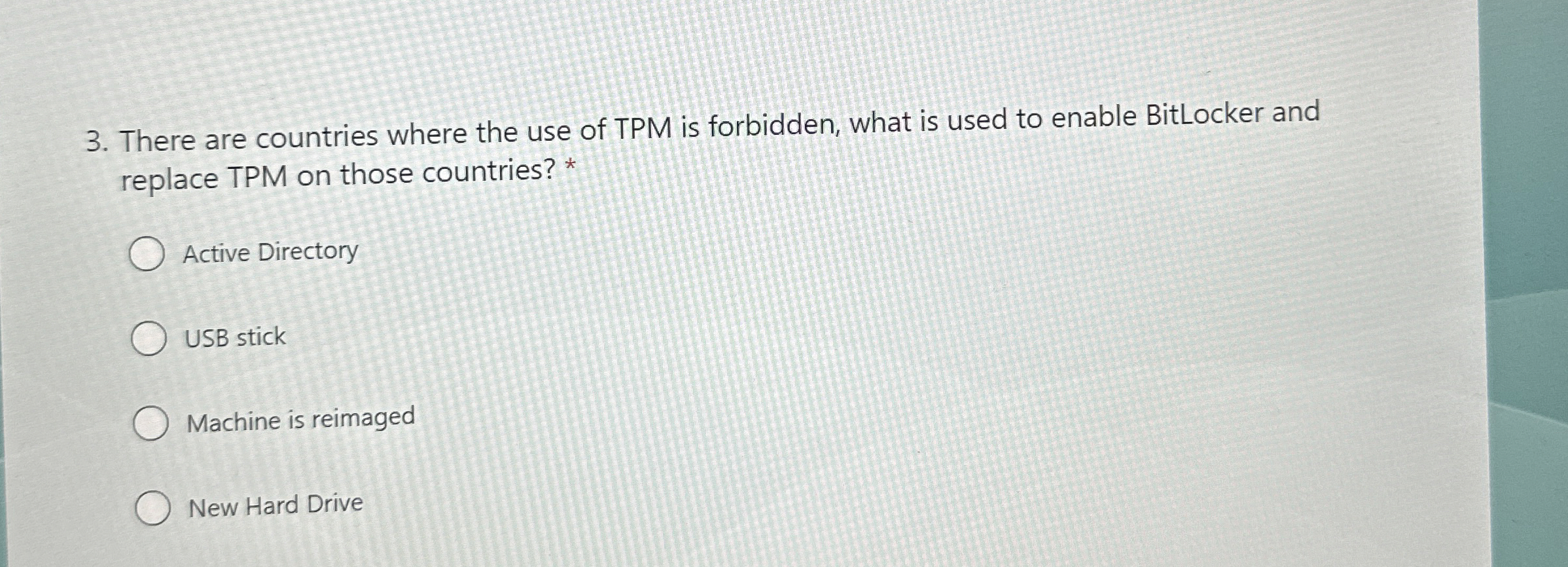 There are countries where the use of TPM is