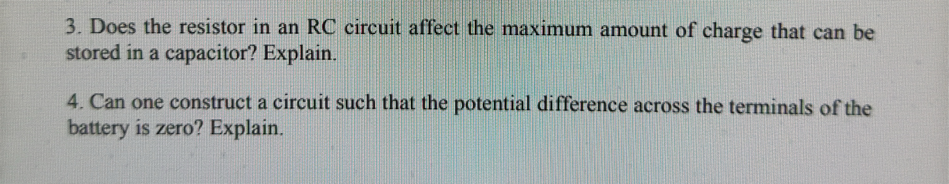 Does the resistor in an RC circuit affect the