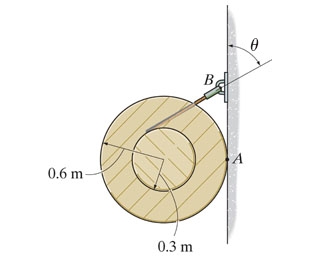The uniform 5 4 - kg spool is attached to a wall