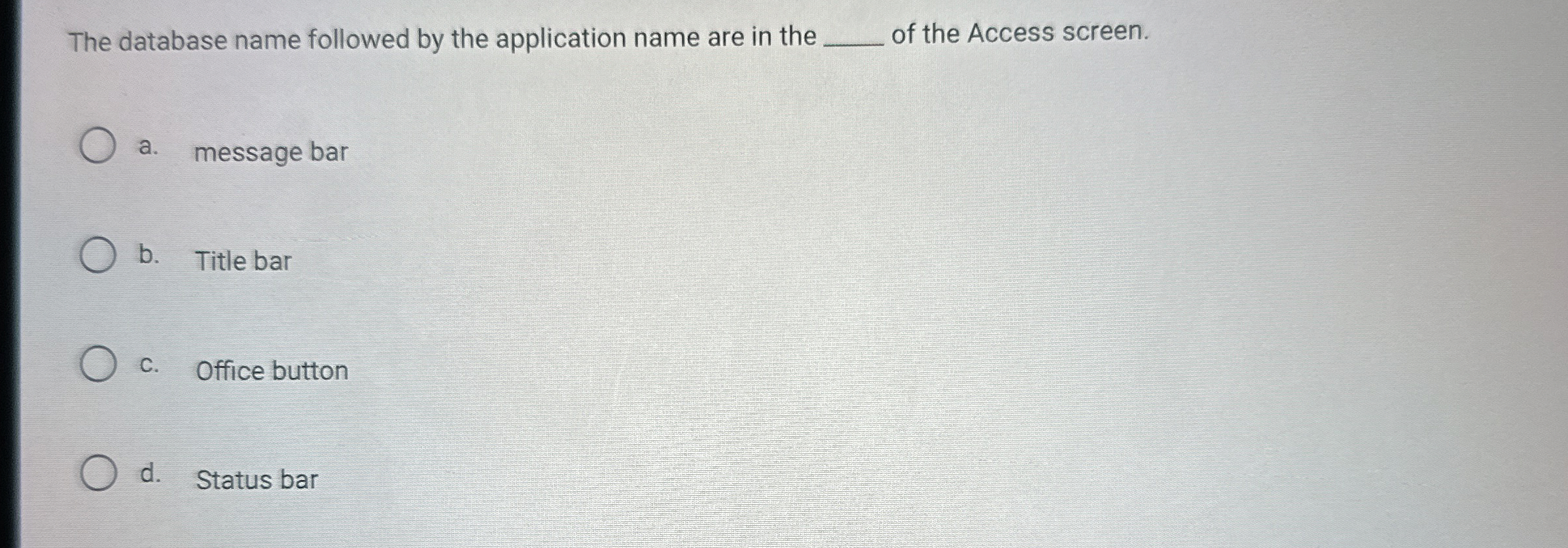 The database name followed by the application