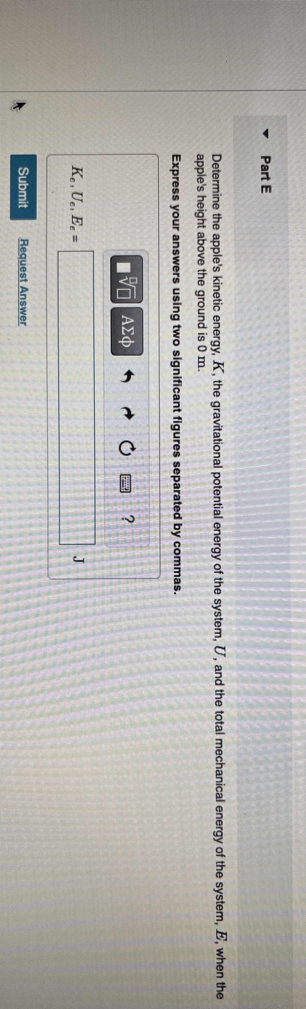 Review A 0 . 2 0 kg apple falls from a tree to