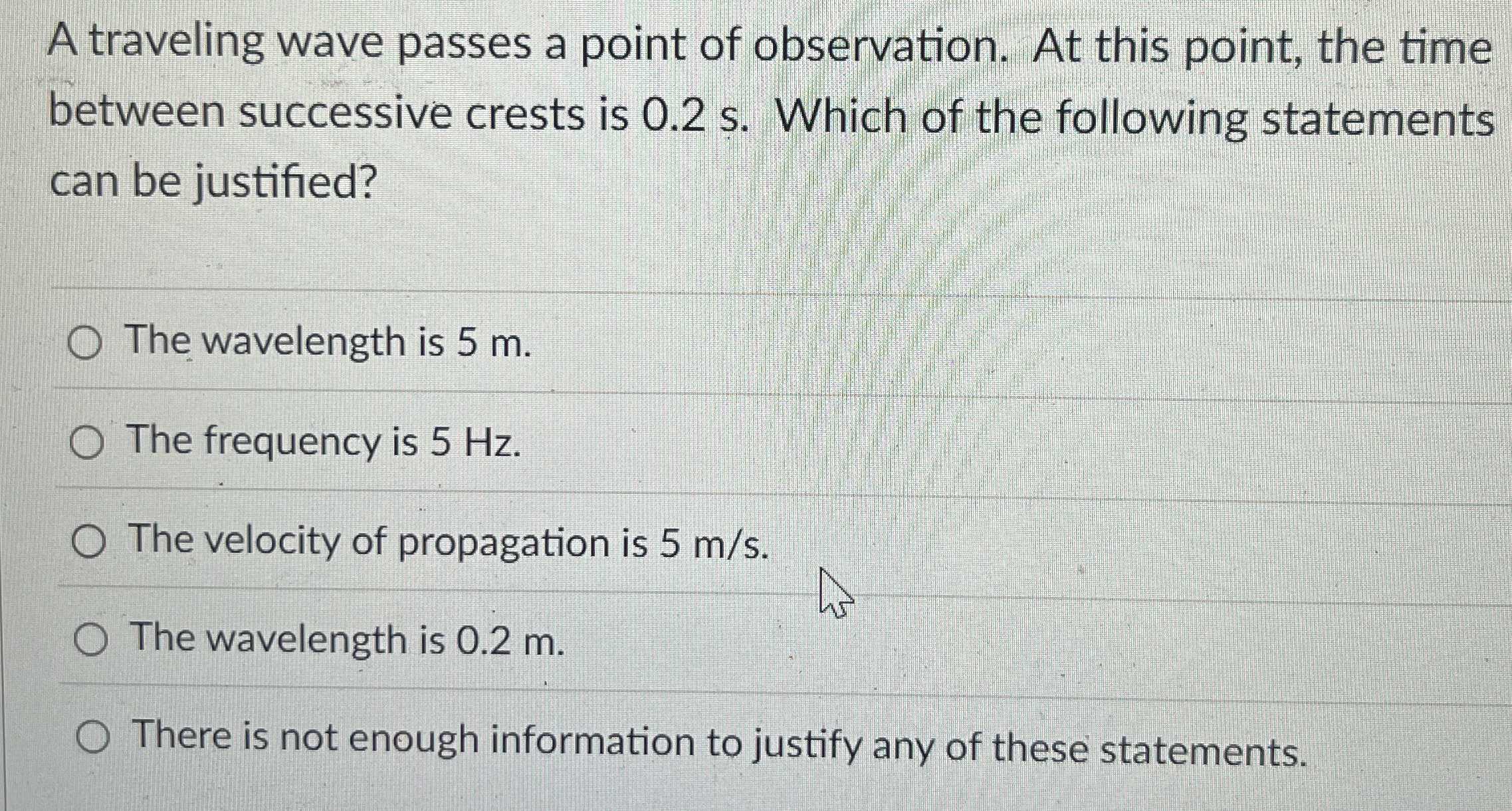 A traveling wave passes a point of observation.