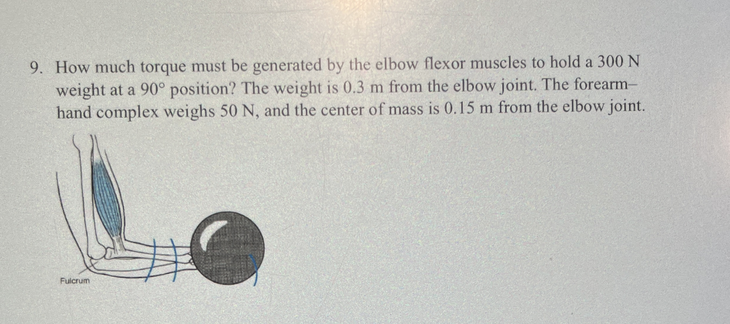 How much torque must be generated by the elbow
