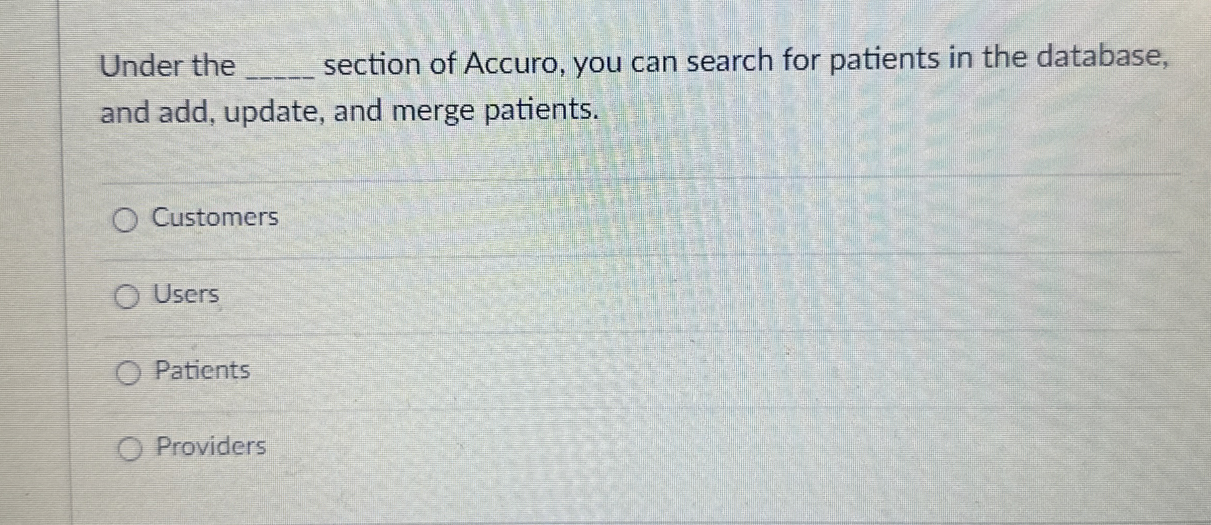 Under the q , section of Accuro, you can search