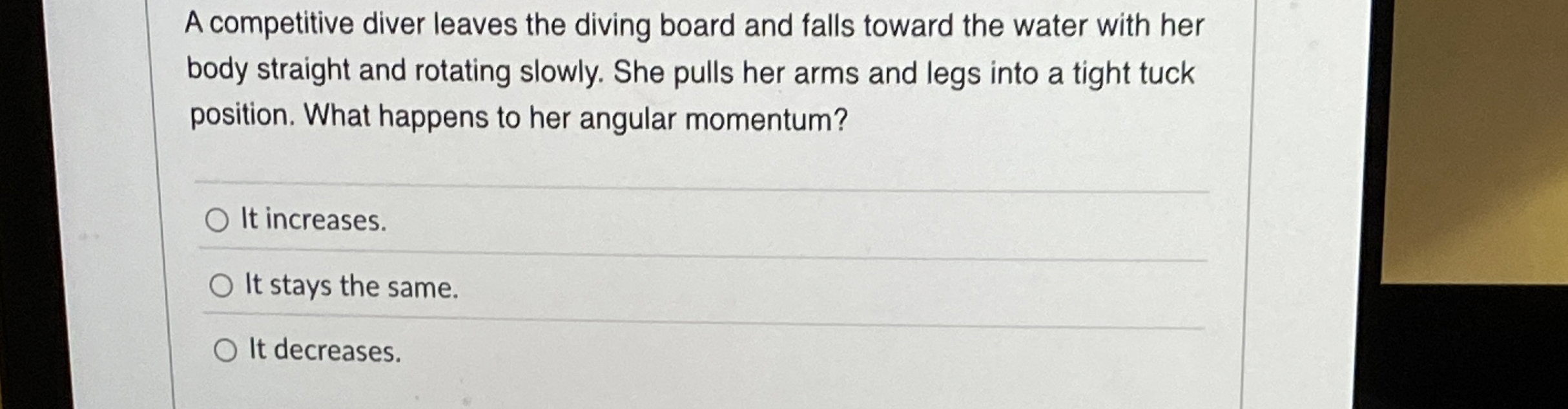 A competitive diver leaves the diving board and