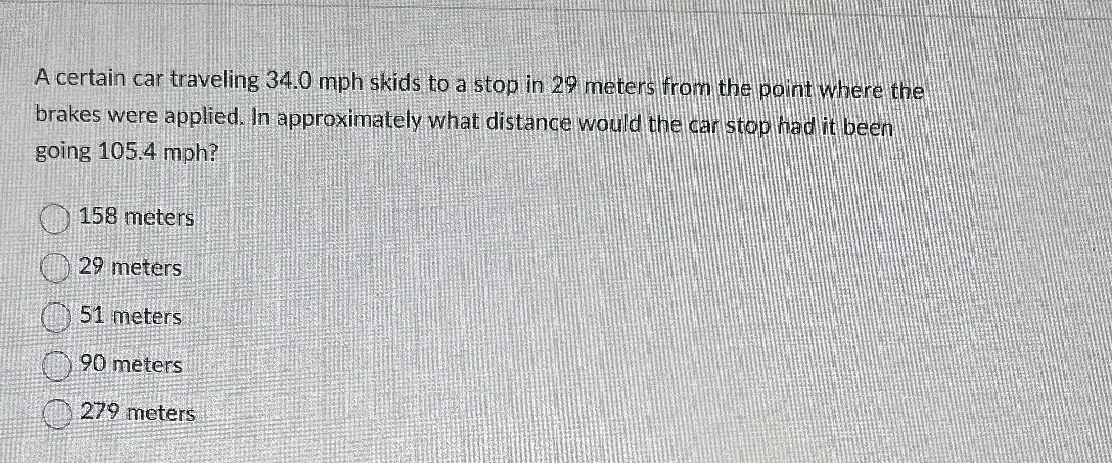 A certain car traveling 3 4 . 0 mph skids to a