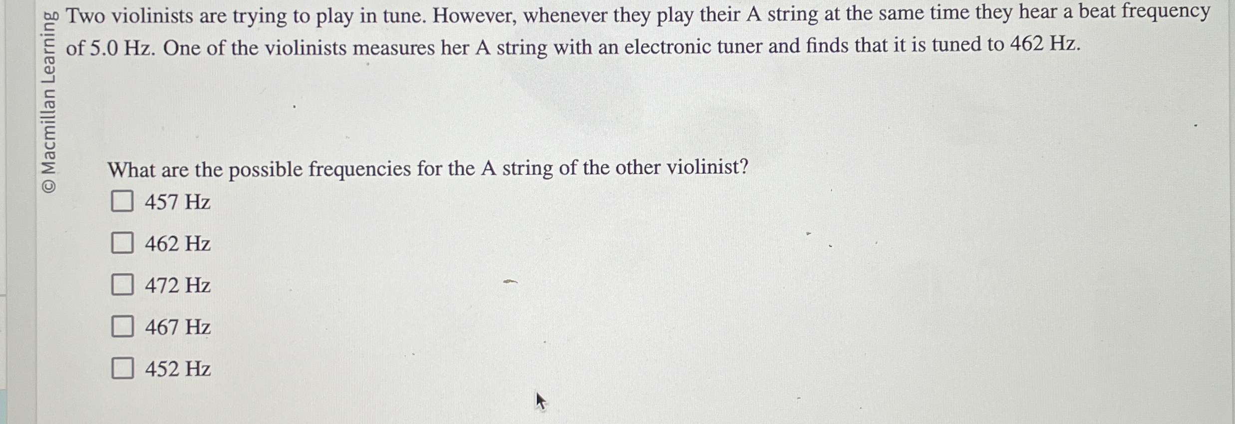 0 Two violinists are trying to play in tune.