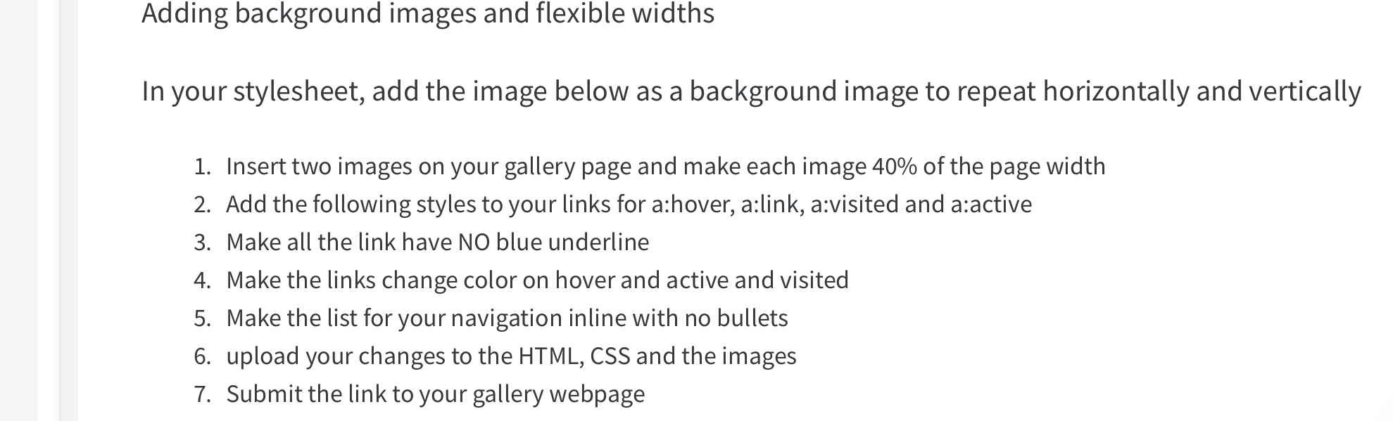 Adding background images and flexible widths In