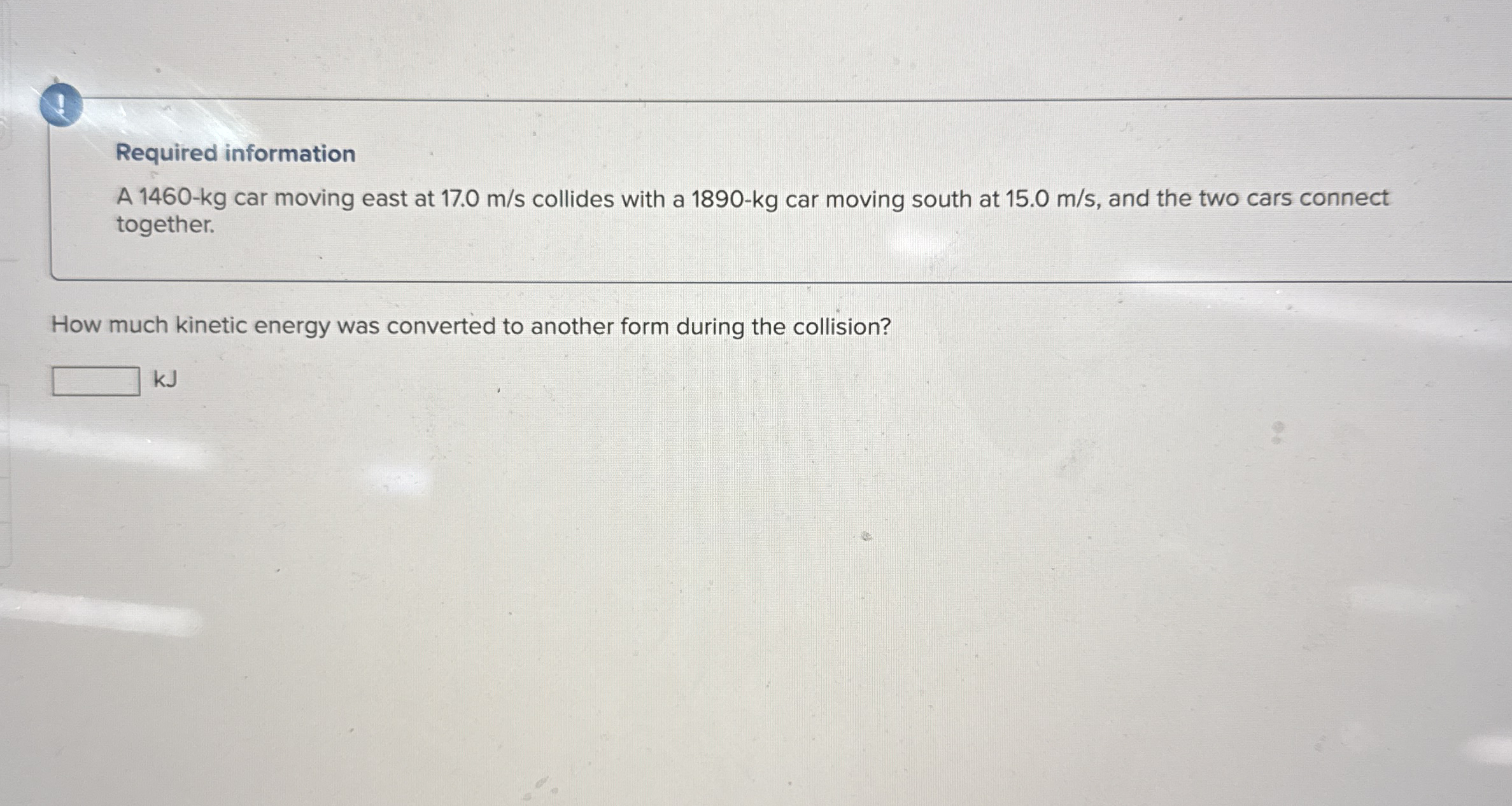 Required information A 1 4 6 0 - kg car moving