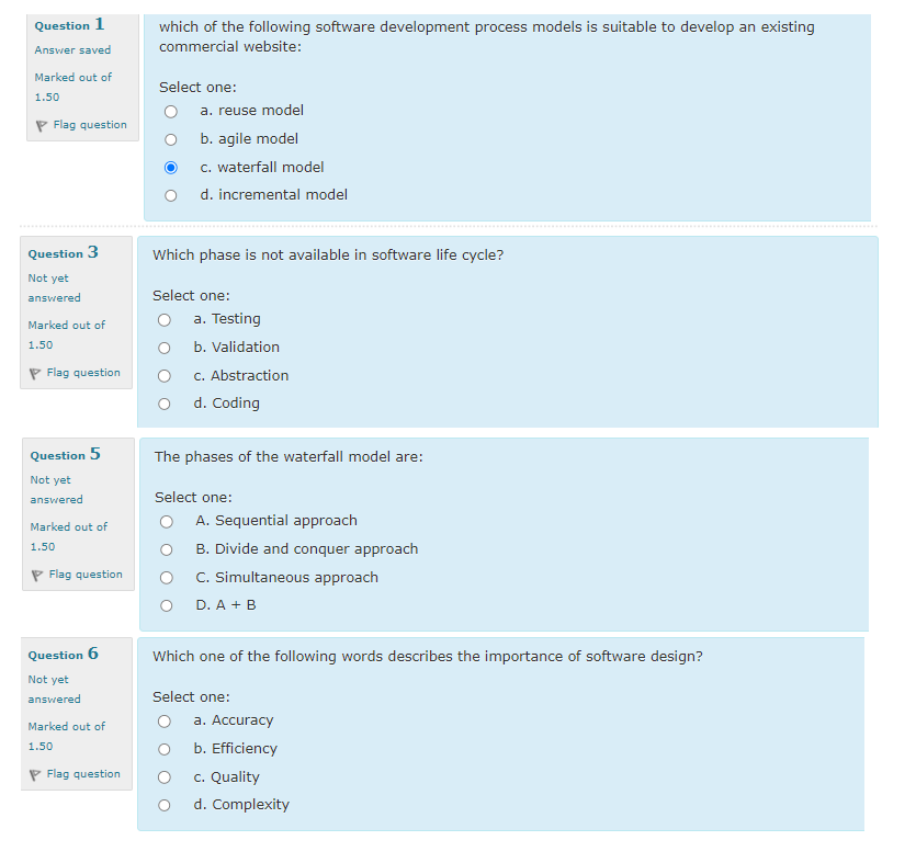 which of the following software development