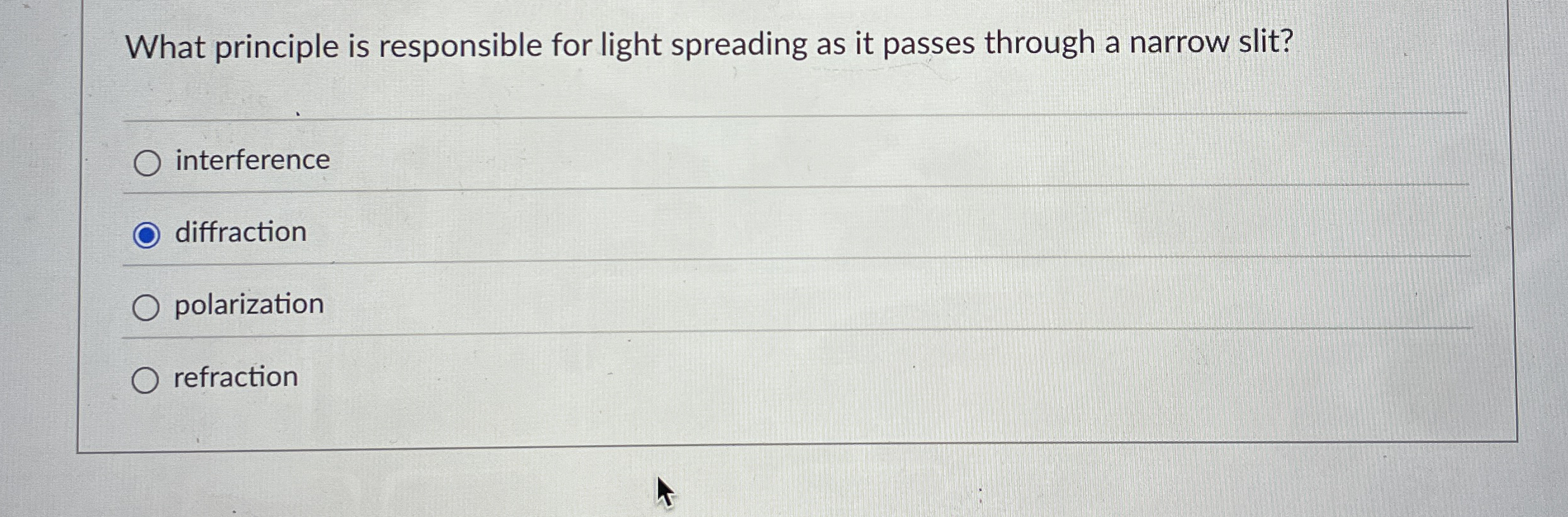 What principle is responsible for light spreading