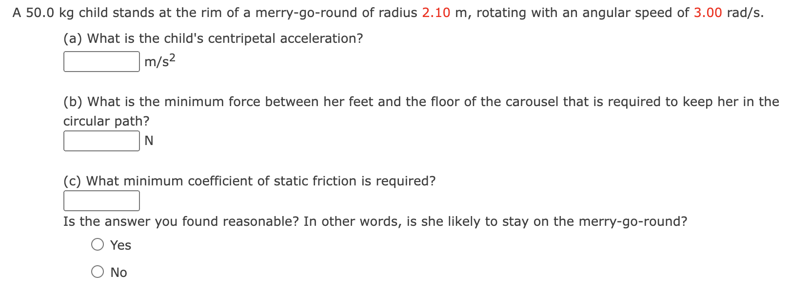 please help with all answers: A 5 0 . 0 kg child