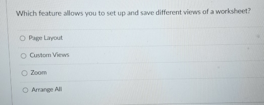 Which feature allows you to set up and save