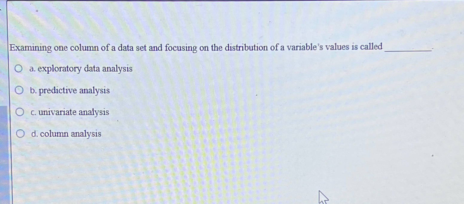 Examining one column of a data set and focusing