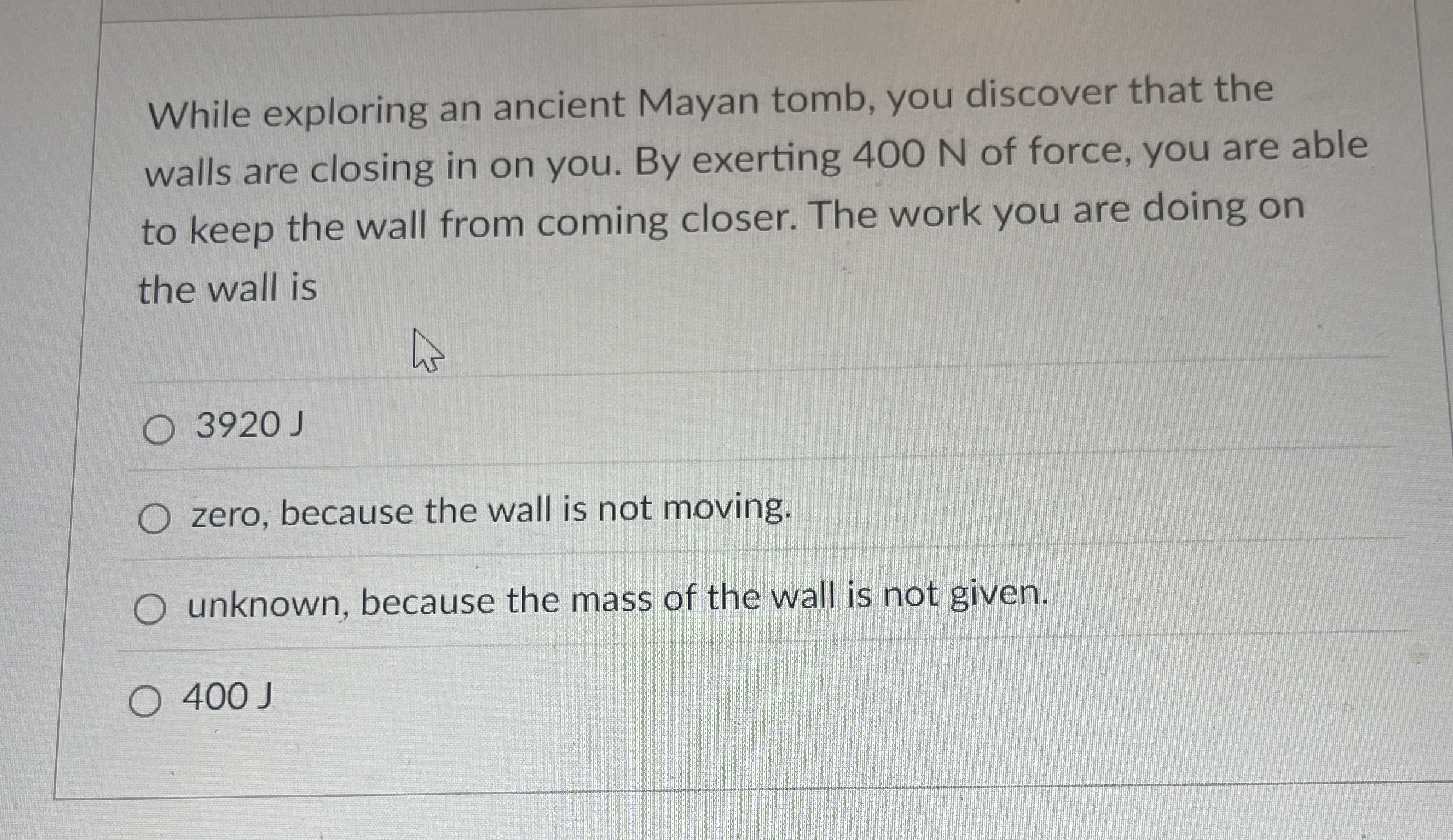The potential energy of a ball on the ground is