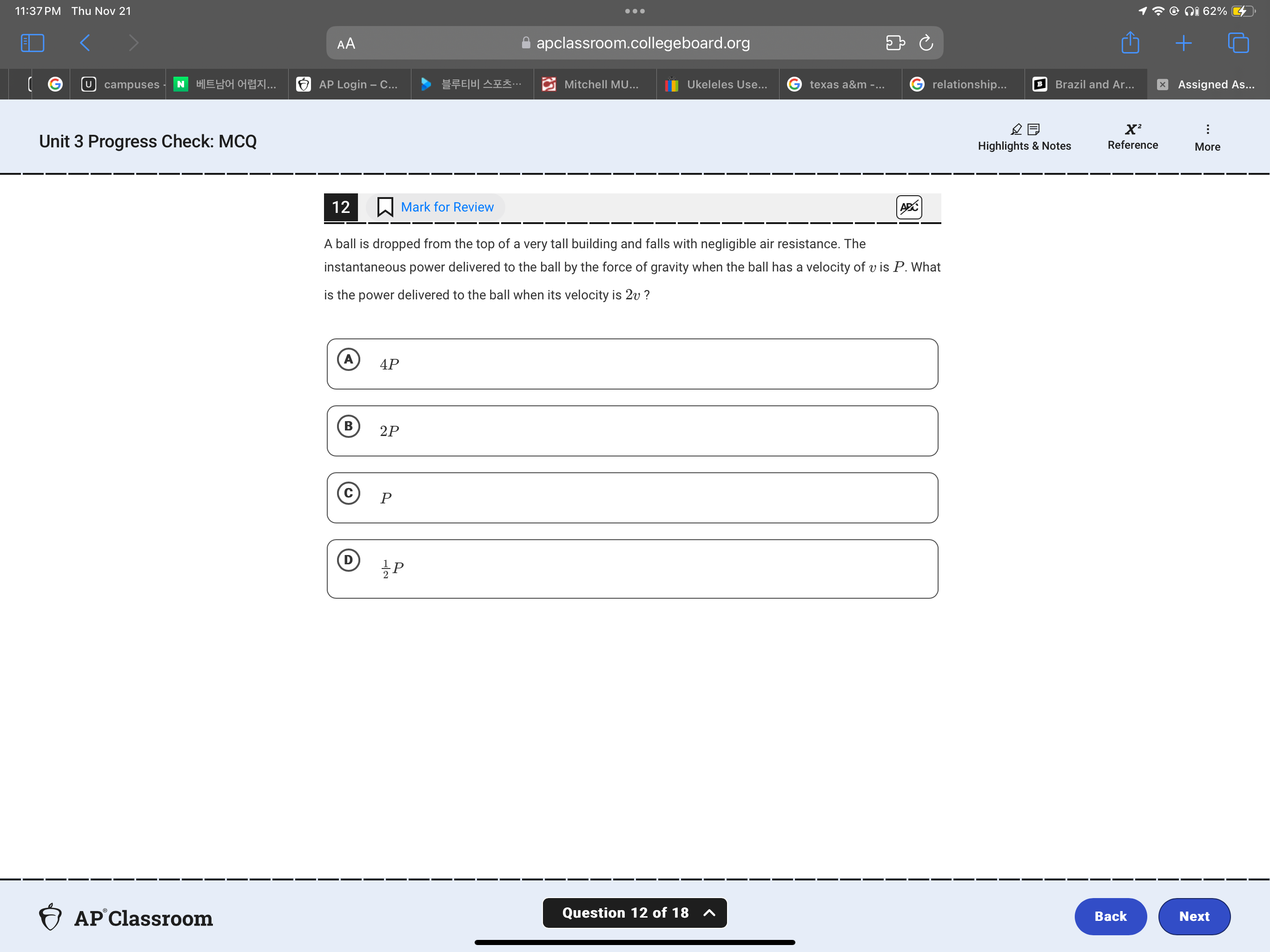 A ball is dropped from the top of a very tall