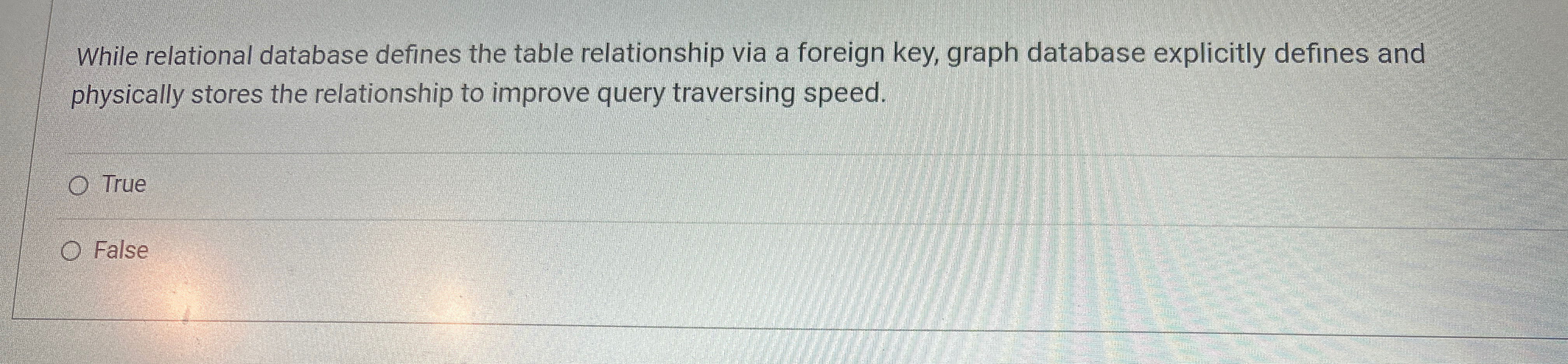 While relational database defines the table