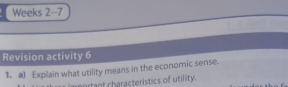 Revision activity 6 a ) Explain what utility