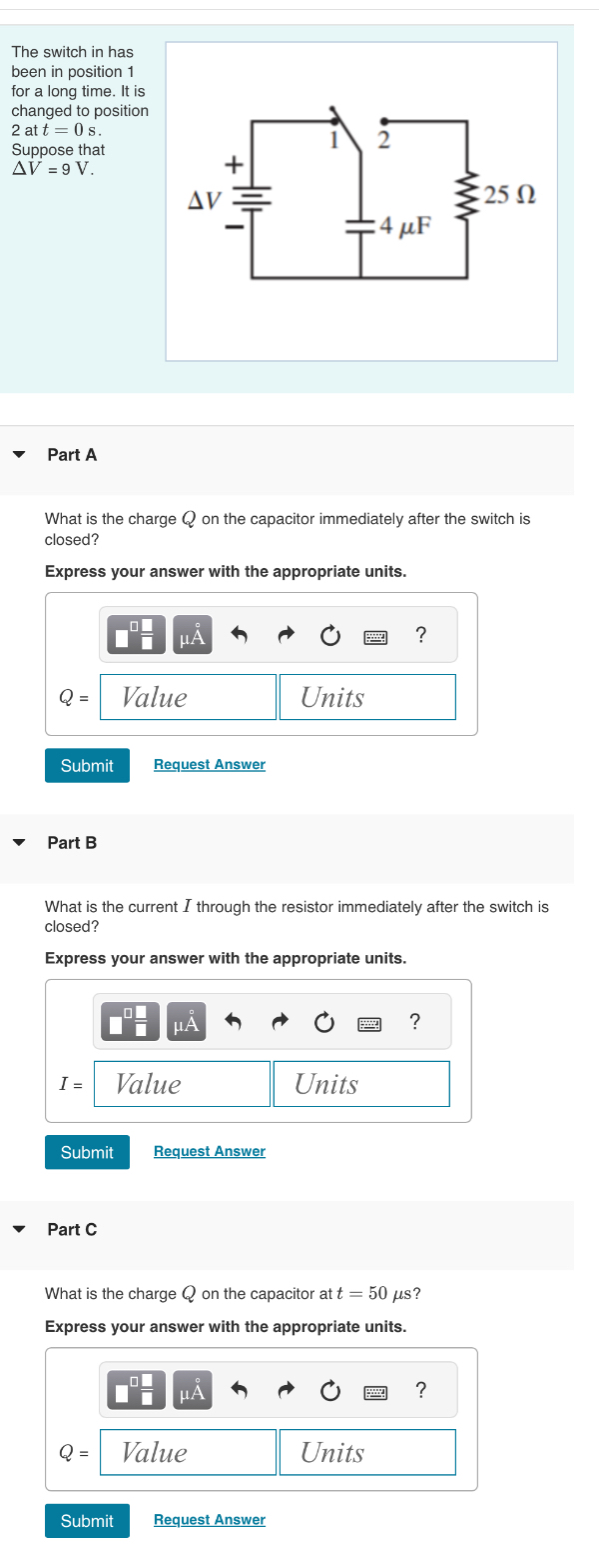 The switch in has been in position 1 for a long