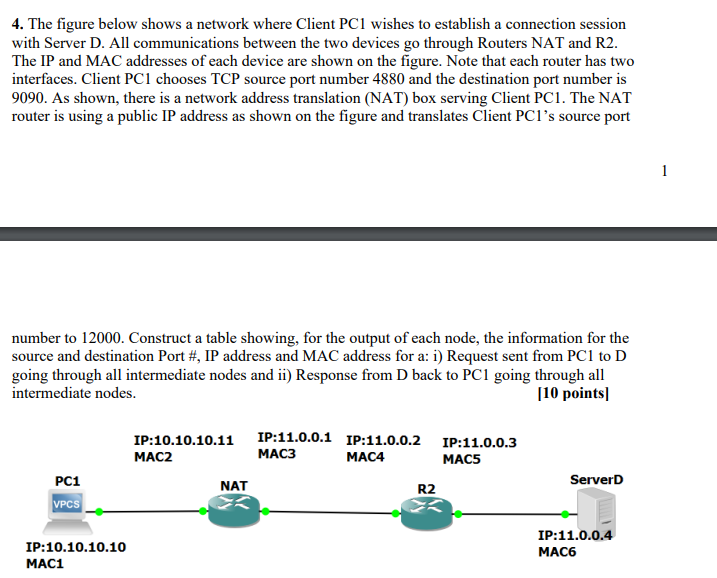The figure below shows a network where Client PC