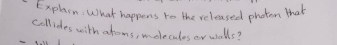 Explain: What happens to the released photon that