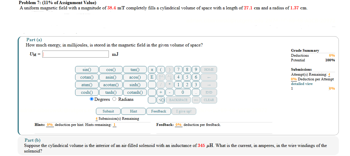 Problem 7 : ( 1 1 % of Assignment Value ) A