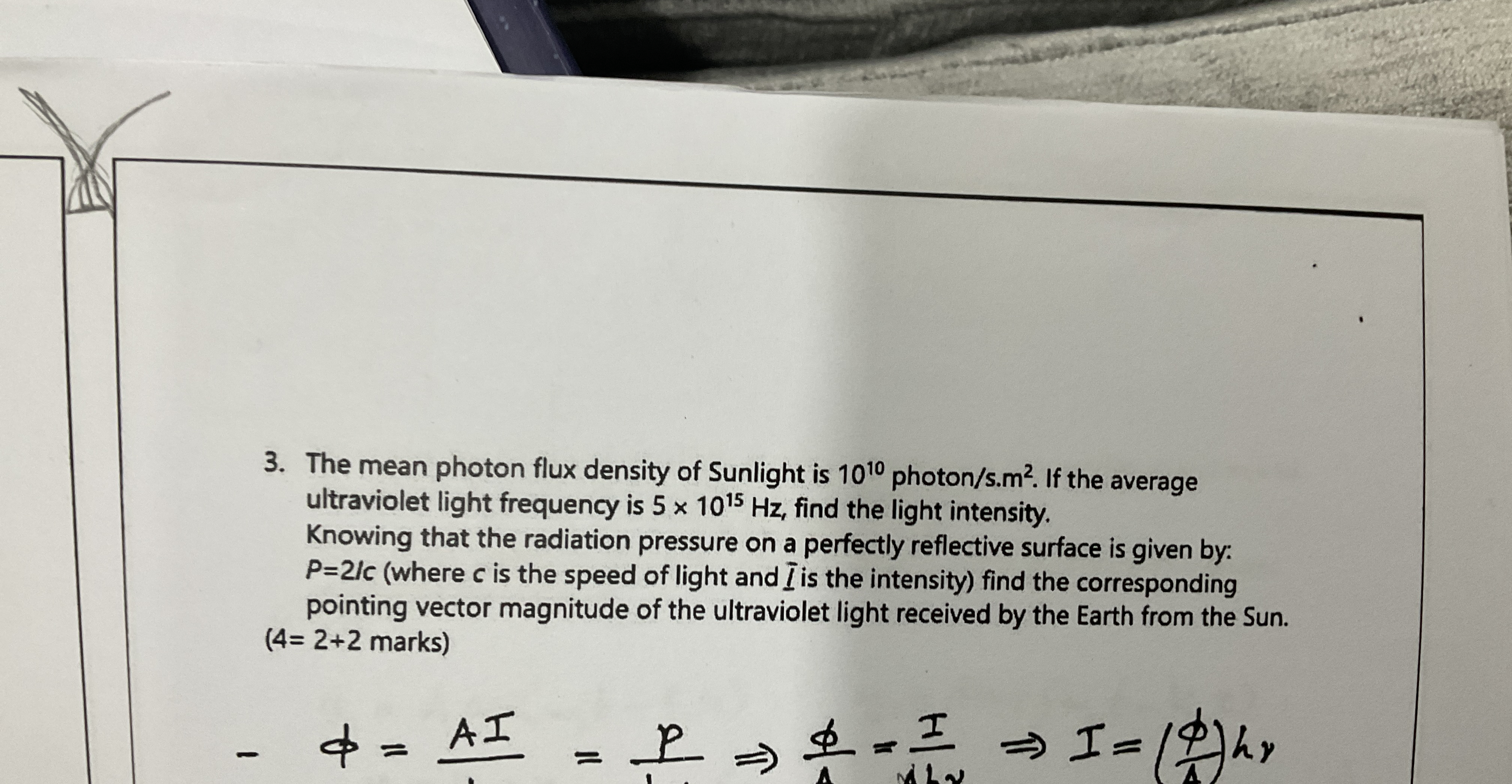 The mean photon flux density of Sunlight is 1 0 1
