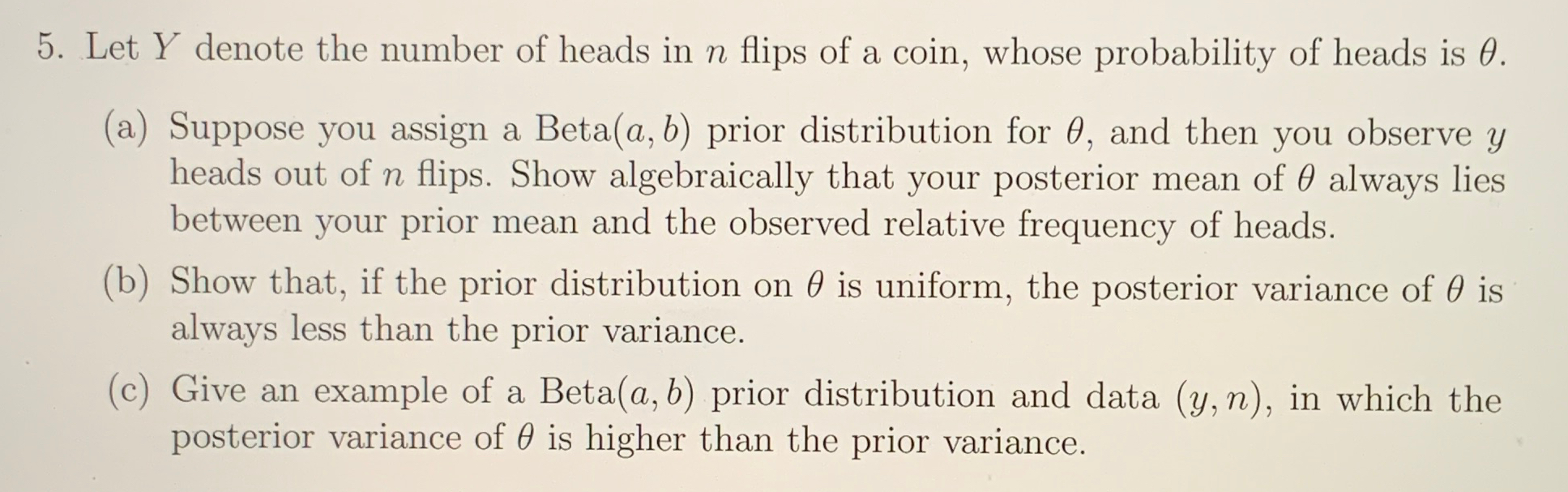 Let Y denote the number of heads in n flips of a