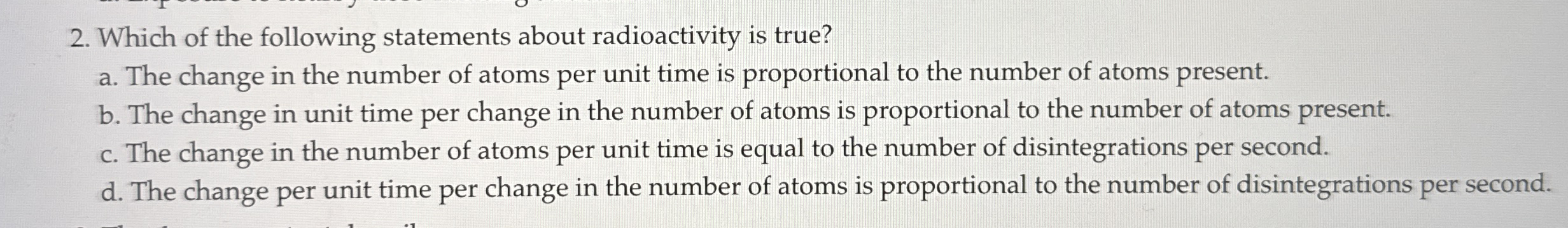 Which of the following statements about