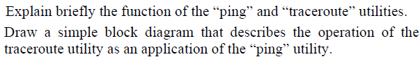 Explain briefly the function of the "ping" and