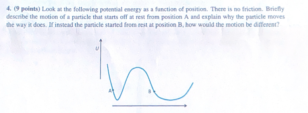 Look at the following potential energy as a