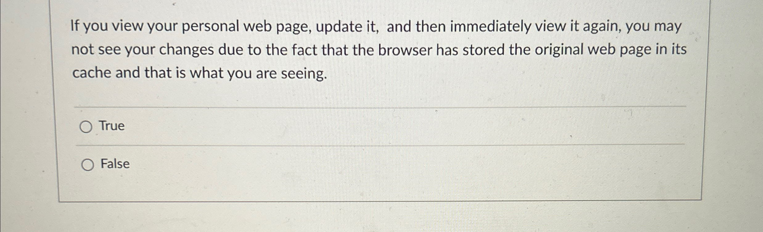 If you view your personal web page, update it ,