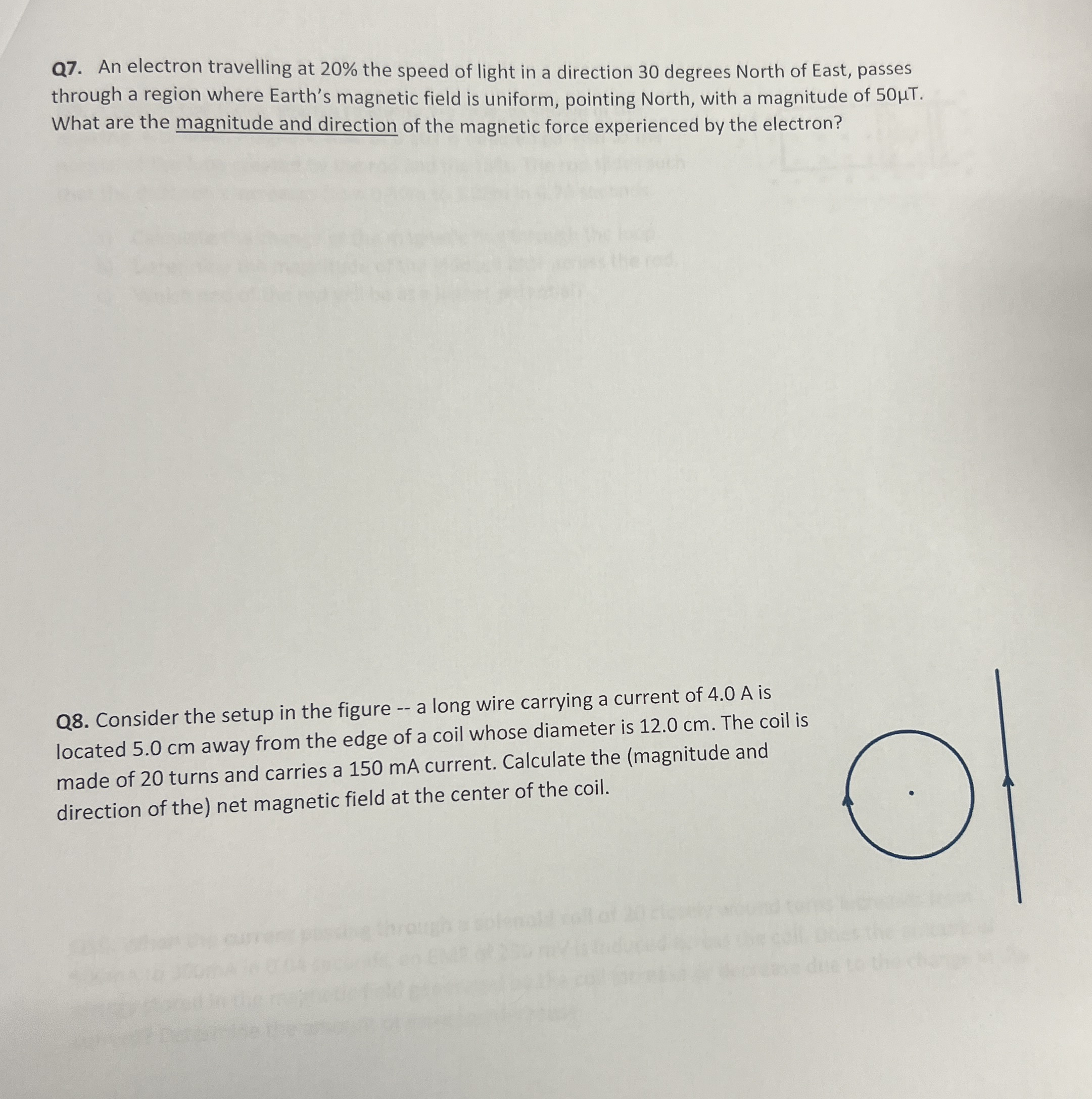 Q 7 . An electron travelling at 2 0 % the speed