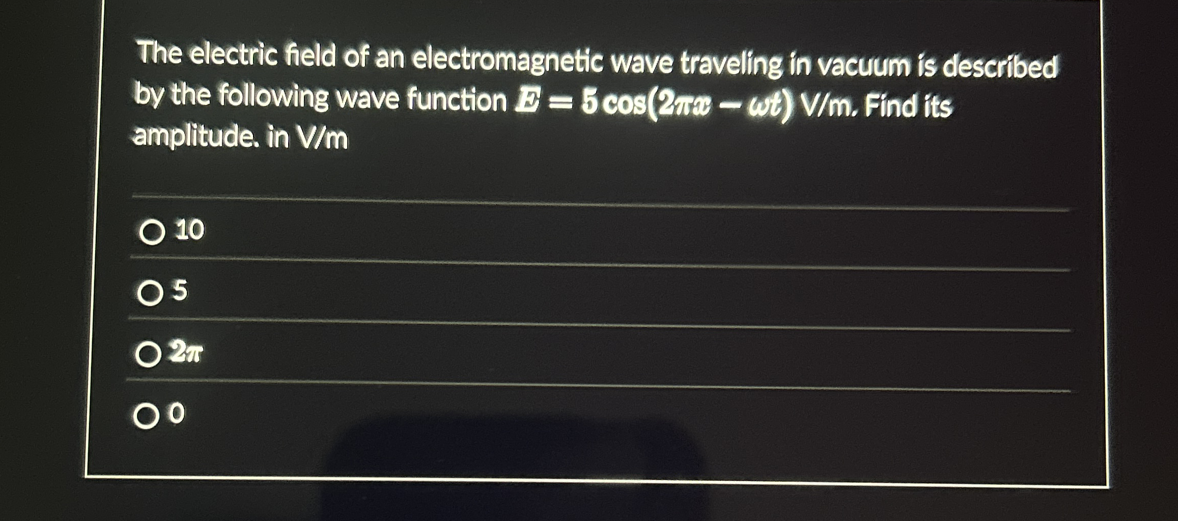 The electric field of an electromagnetic wave