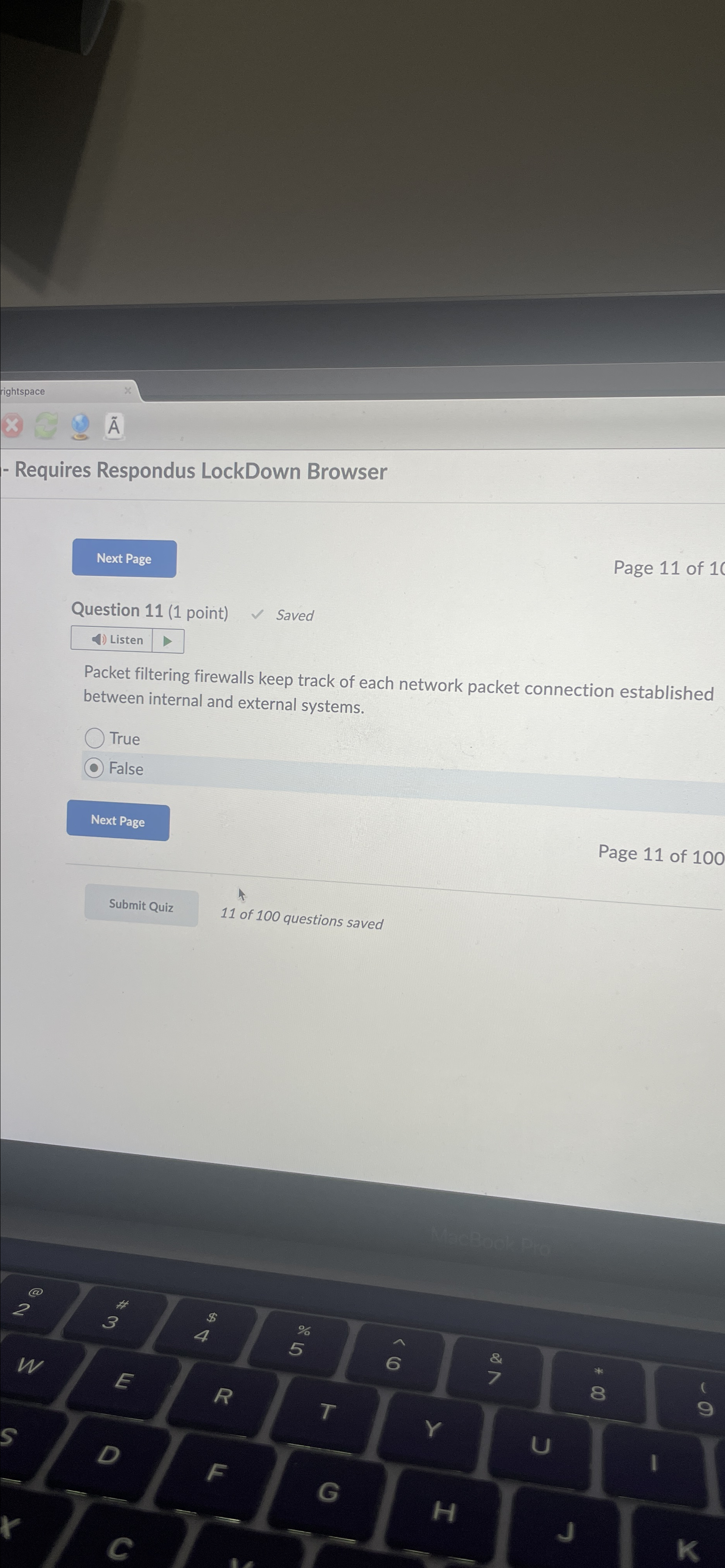 Requires Respondus LockDown Browser Page 1 1 of 1
