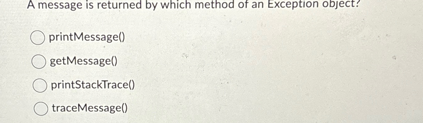 A message is returned by which method of an