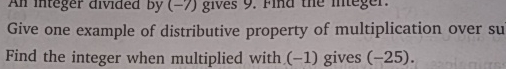 Find the integer when multiplied with ( - 1 )