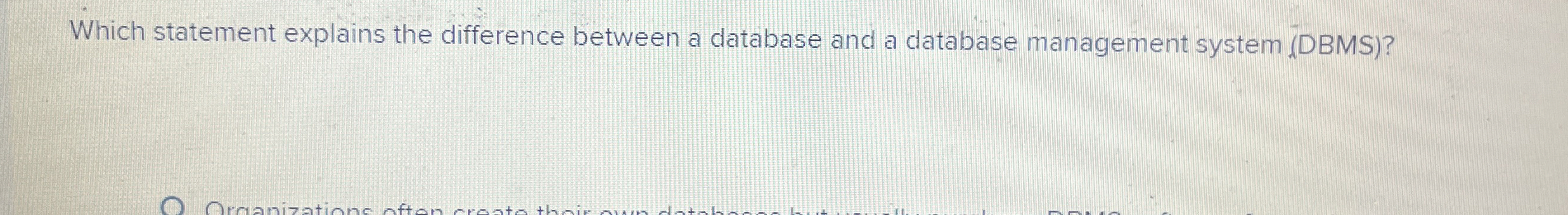Which statement explains the difference between a