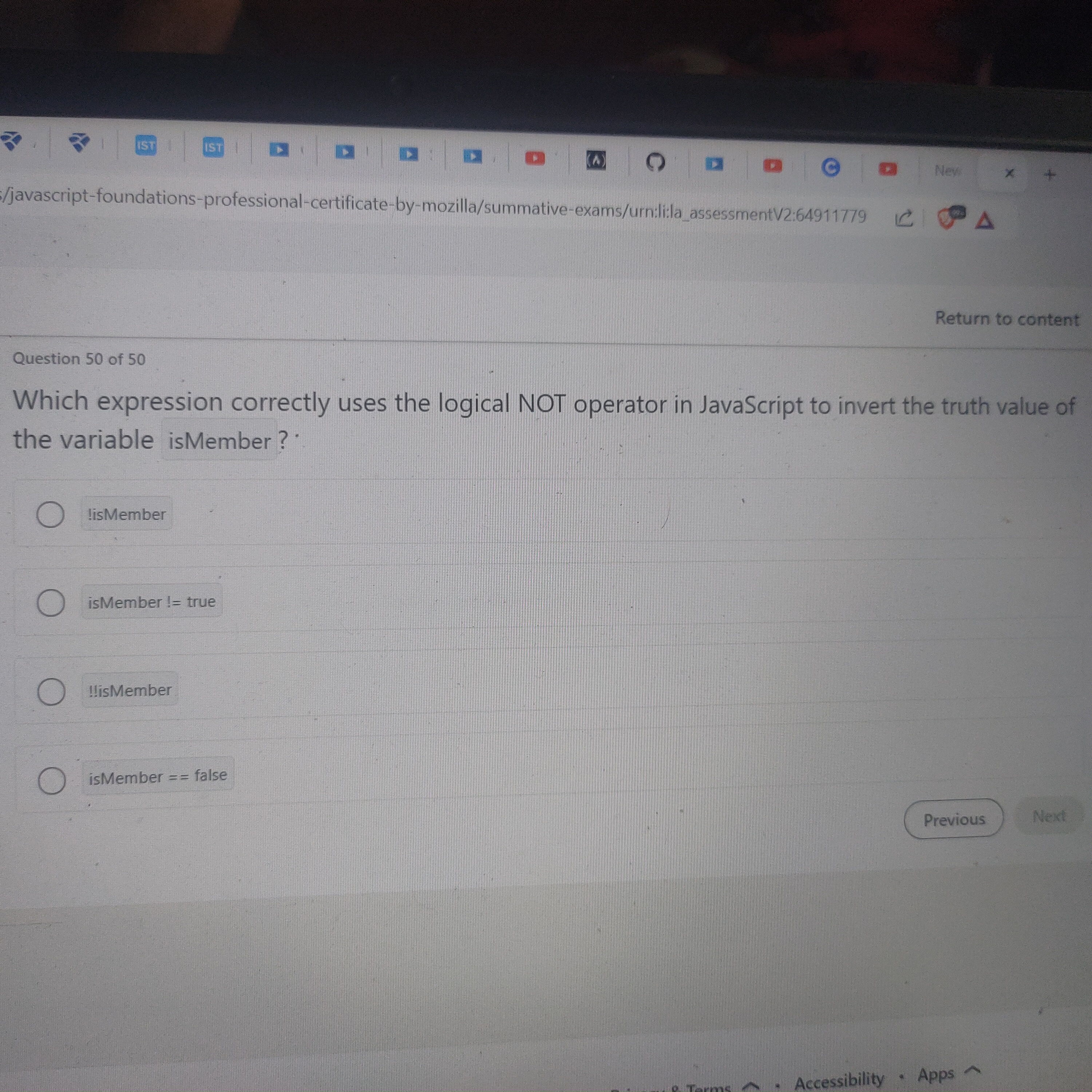 Question 5 0 of 5 0 Which expression correctly
