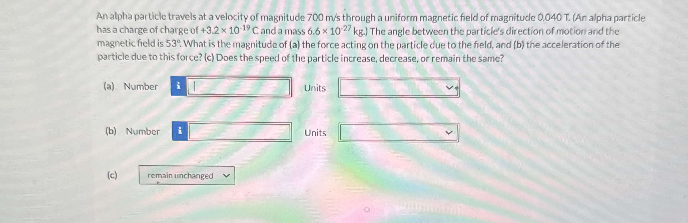 An alpha particle travels at a velocity of