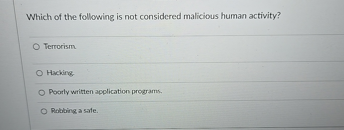 Which of the following is not considered