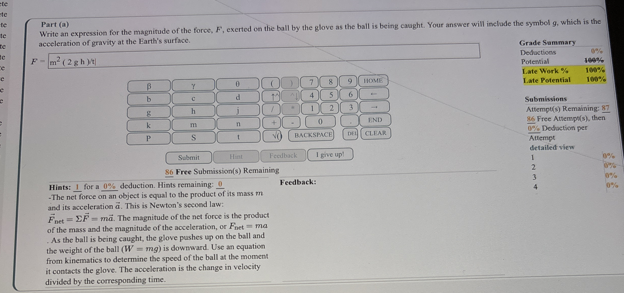 A baseball with a mass of m = 0 . 1 4 5 KG is