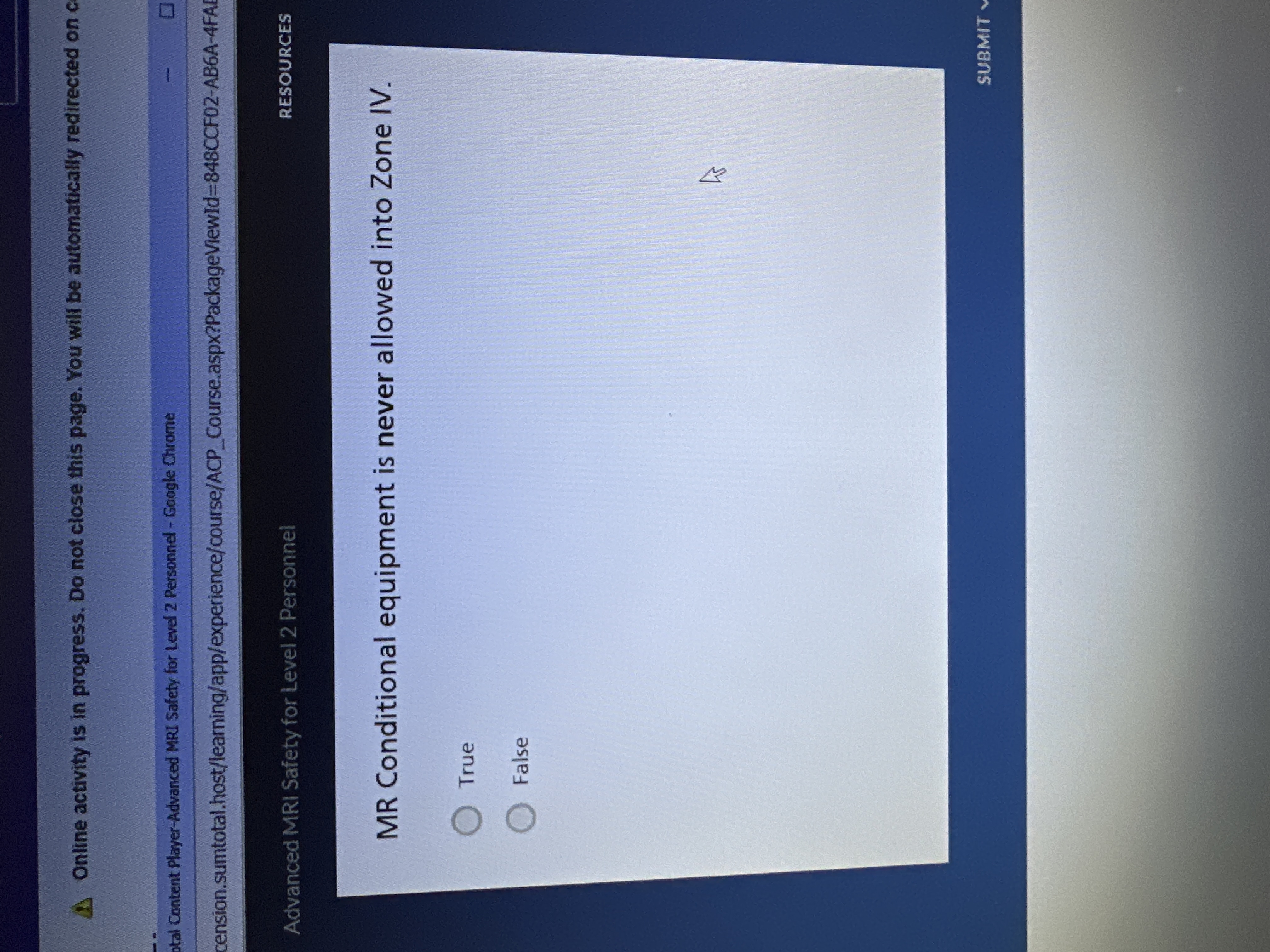 MR Conditional equipment is never allowed into