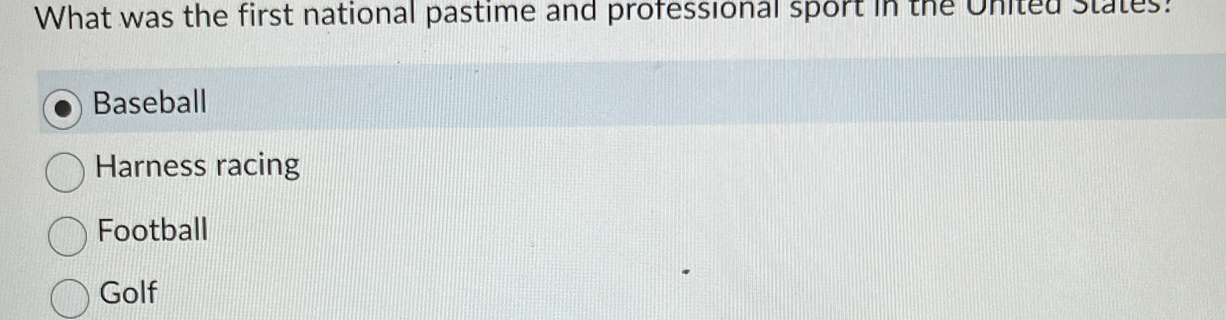 What was the first national pastime and