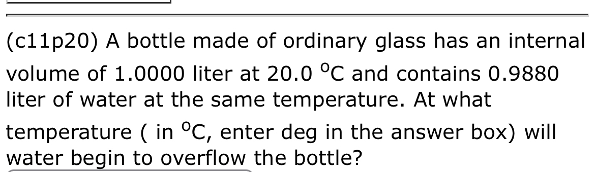 ( c 1 1 p 2 0 ) A bottle made of ordinary glass