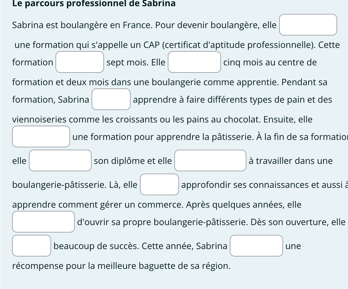 Le parcours professionnel de Sabrina Sabrina est